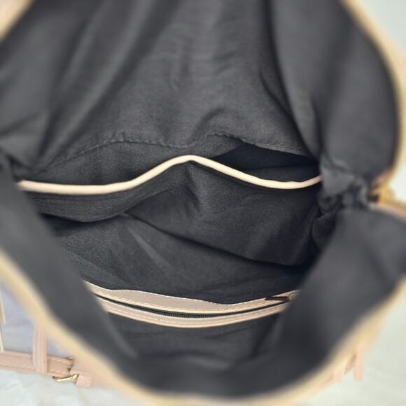 Mali + Lili Crossbody Bag Pink Faux Leather Magnetic Flap w/ Zipper Closure EUC - Picture 10 of 16